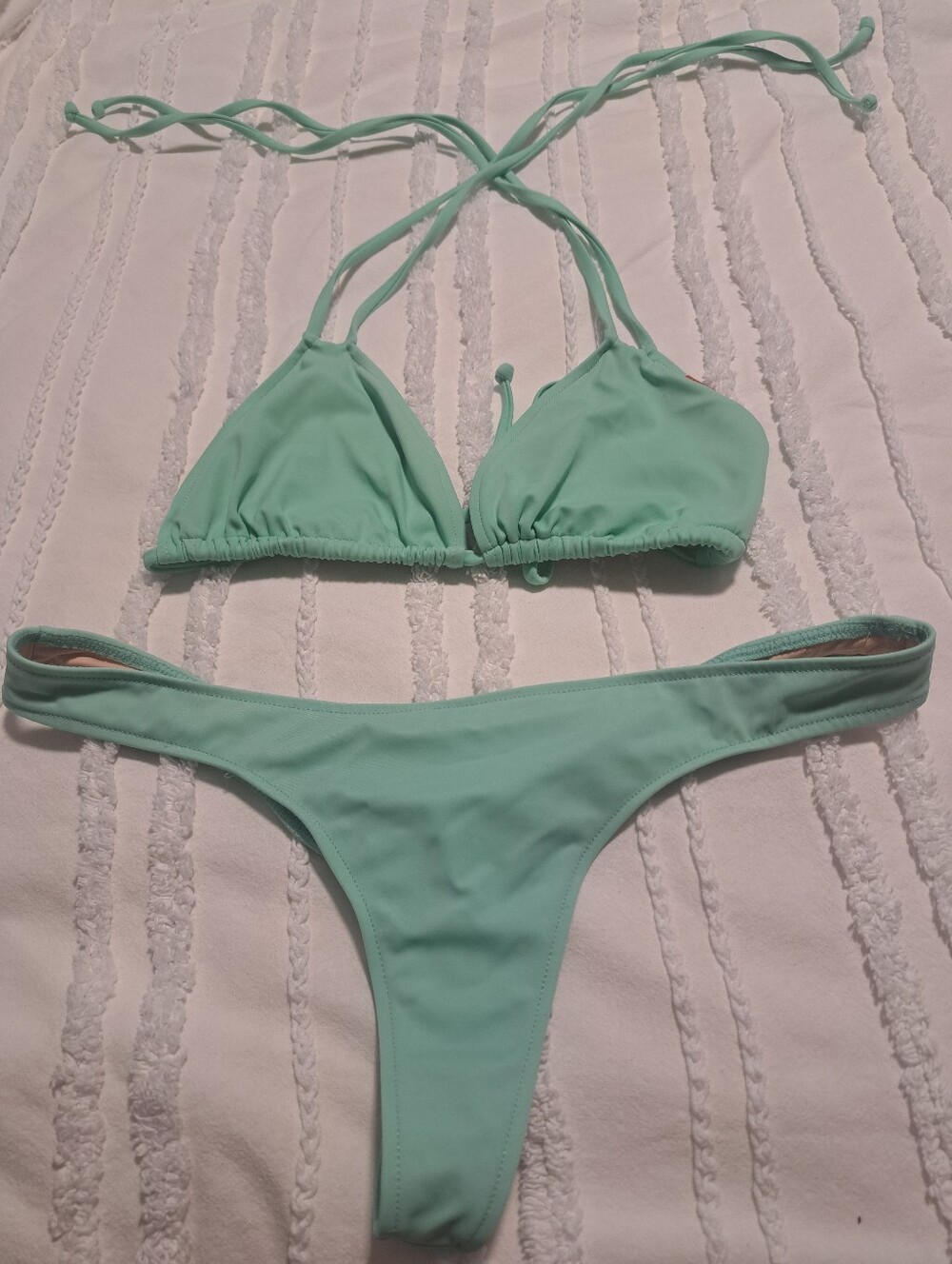Mint Green String Bikini Set